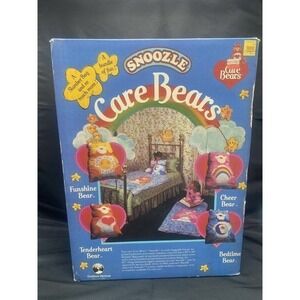 Vintage Care Bears Snoozle Cheer Bear Pink Sleeping Bag Folds Pillow NIB Sealed